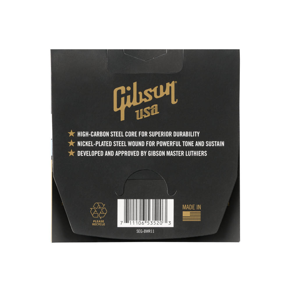 Gibson Brite Wire Reinforced Electric Guitar Strings, Medium Gauge