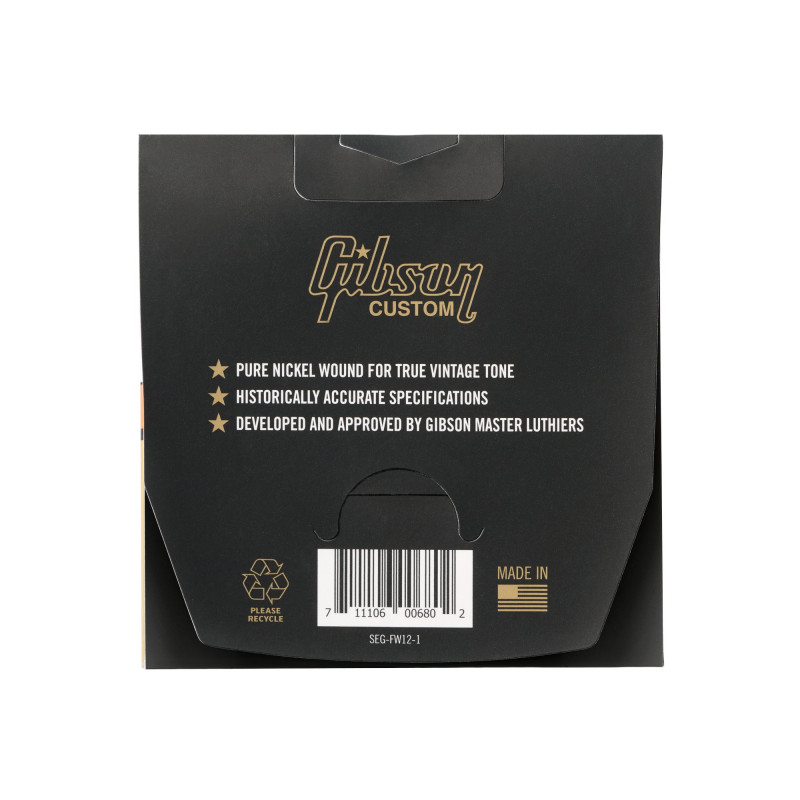 Gibson Flatwound Electric Guitar Strings, Light Gauge