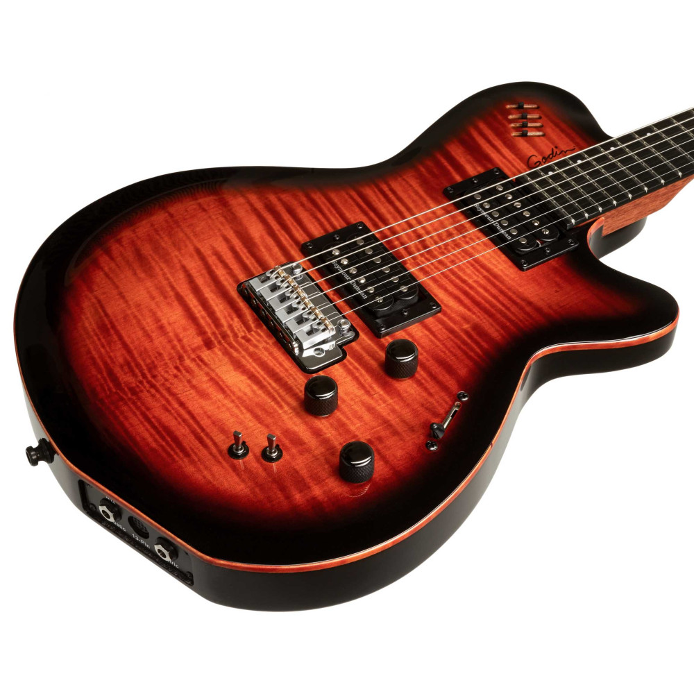 Godin LGXT SA Cognac Burst Flame AA