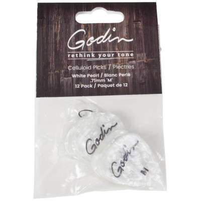 Godin Guitar Picks Medium .71 mm White Pearl
