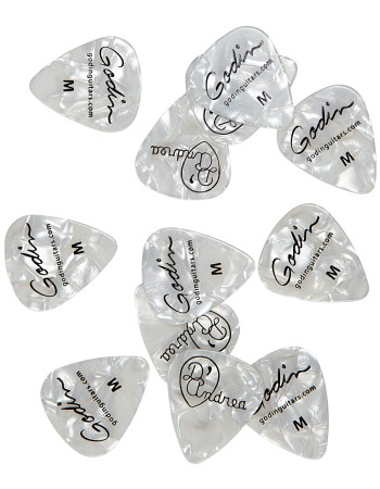 Godin Guitar Picks Medium .71 mm White Pearl