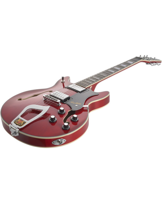 Hagstrom HSALVAR04 Electric Guitar, Alvar, Wild Cherry Transparent