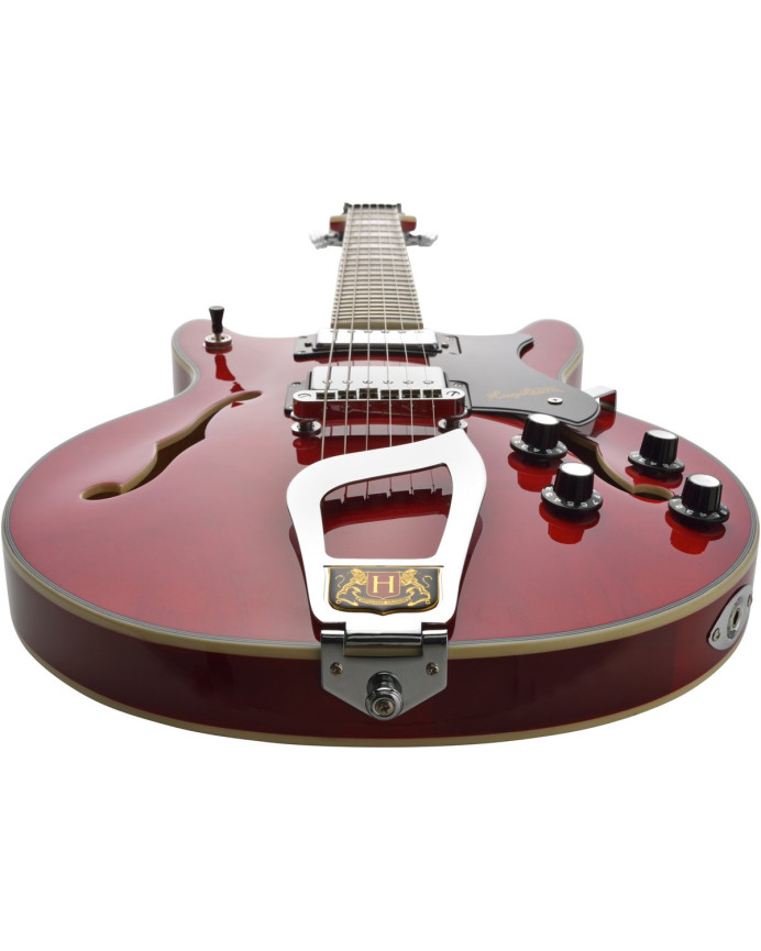 Hagstrom HSALVAR04 Electric Guitar, Alvar, Wild Cherry Transparent