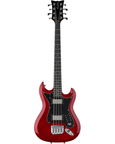 Hagstrom HSH8204 Bass Guitar, H8II, Wild Cherry Transparent, 8-string