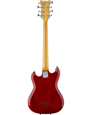 Hagstrom HSH8204 Bass Guitar, H8II, Wild Cherry Transparent, 8-string