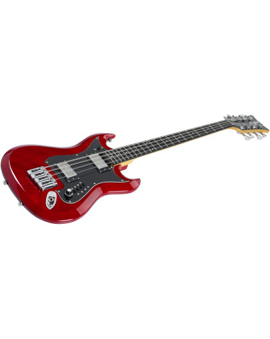 Hagstrom HSH8204 Bass Guitar, H8II, Wild Cherry Transparent, 8-string