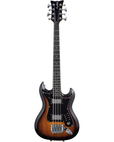 Hagstrom HSH8218 Bass Guitar, H8II, Tobacco Sunburst, 8-string