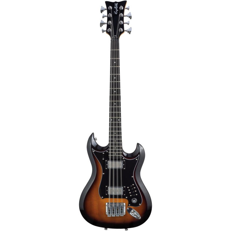 Hagstrom HSH8218 Bass Guitar, H8II, Tobacco Sunburst, 8-string