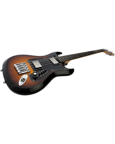 Hagstrom HSH8218 Bass Guitar, H8II, Tobacco Sunburst, 8-string