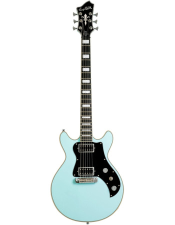 Hagstrom HSMEGIN61 Electric Guitar, Megin, Aged Sky Blue