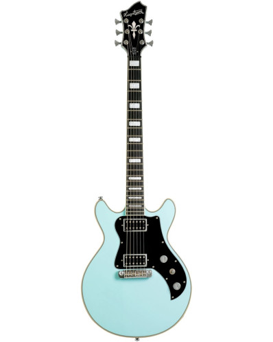 Hagstrom HSMEGIN61 Electric Guitar, Megin, Aged Sky Blue