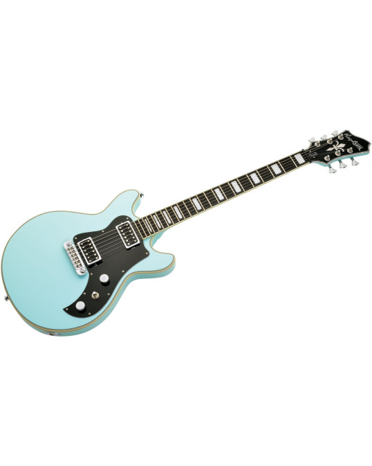 Hagstrom HSMEGIN61 Electric Guitar, Megin, Aged Sky Blue
