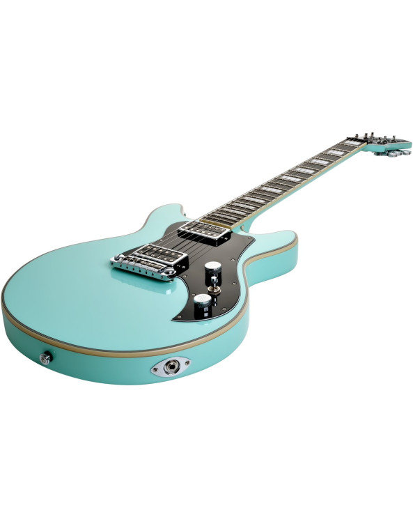 Hagstrom HSMEGIN61 Electric Guitar, Megin, Aged Sky Blue