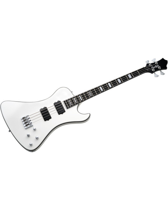 Hagstrom HSNEKROMANT402 Electric Bass, Nekromant 4, White Gloss