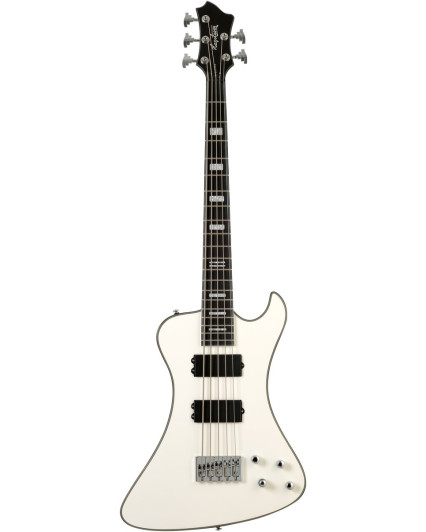 Hagstrom HSNEKROMANT502 Electric Bass, Nekromant 5, White Gloss