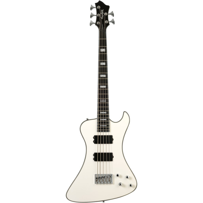 Hagstrom HSNEKROMANT502 Electric Bass, Nekromant 5, White Gloss