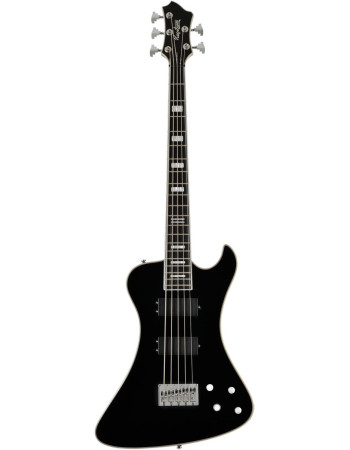 Hagstrom HSNEKROMANT509 Electric Bass, Nekromant 5, Black Gloss