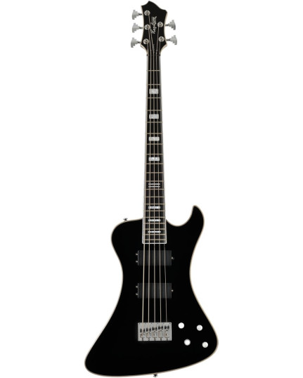 Hagstrom HSNEKROMANT509 Electric Bass, Nekromant 5, Black Gloss