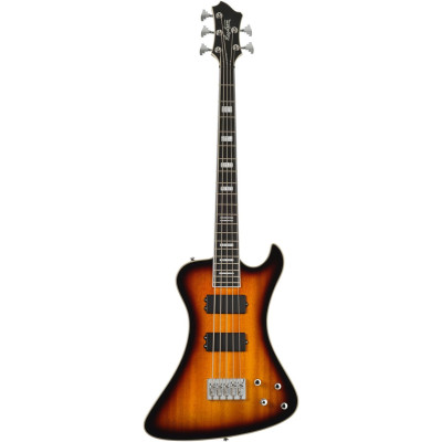 Hagstrom HSNEKROMANT518 Electric Bass, Nekromant 5, Tobacco Sunburst