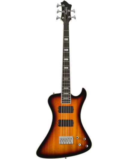 Hagstrom HSNEKROMANT518 Electric Bass, Nekromant 5, Tobacco Sunburst