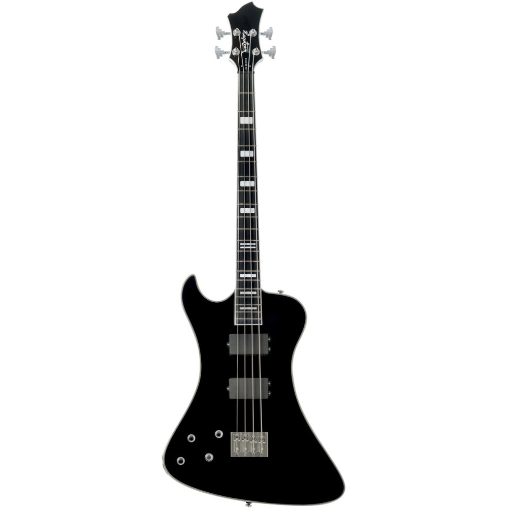 Hagstrom HSNEKROMANTLH409 Electric Bass, Nekromant 4, Black Gloss, Lefthand