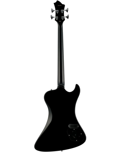 Hagstrom HSNEKROMANTLH409 Electric Bass, Nekromant 4, Black Gloss, Lefthand