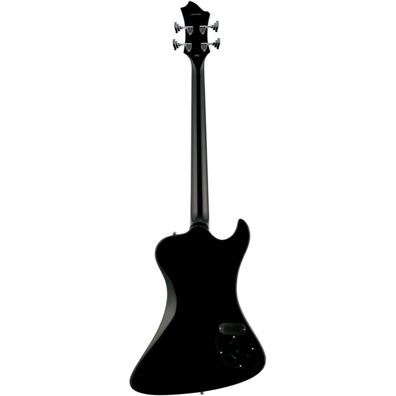 Hagstrom HSNEKROMANTLH409 Electric Bass, Nekromant 4, Black Gloss, Lefthand