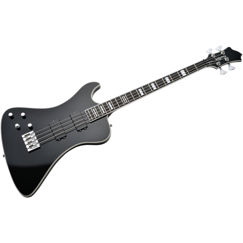 Hagstrom HSNEKROMANTLH409 Electric Bass, Nekromant 4, Black Gloss, Lefthand