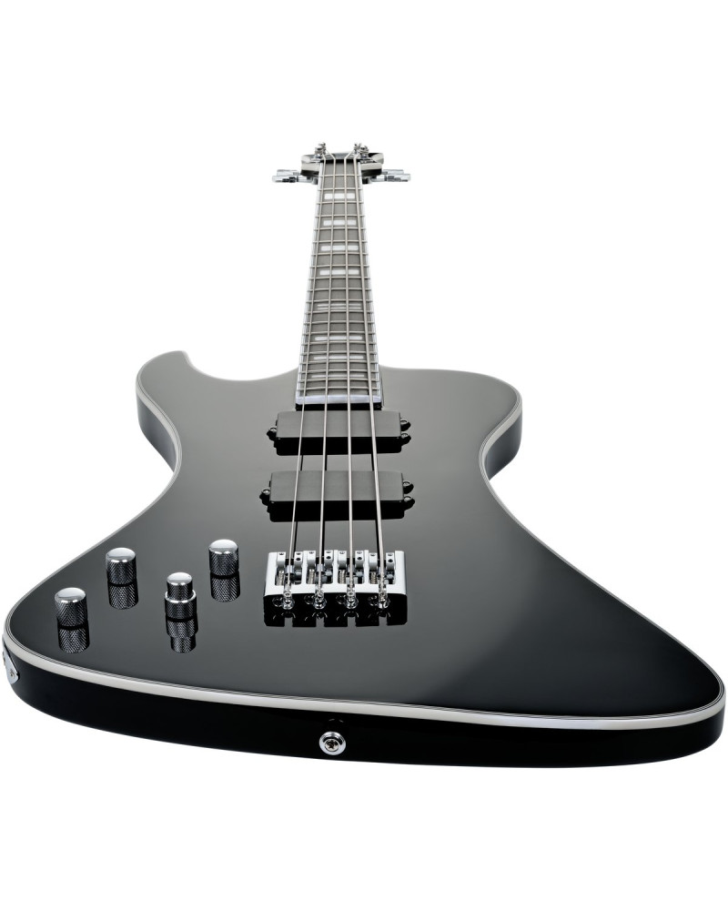 Hagstrom HSNEKROMANTLH409 Electric Bass, Nekromant 4, Black Gloss, Lefthand