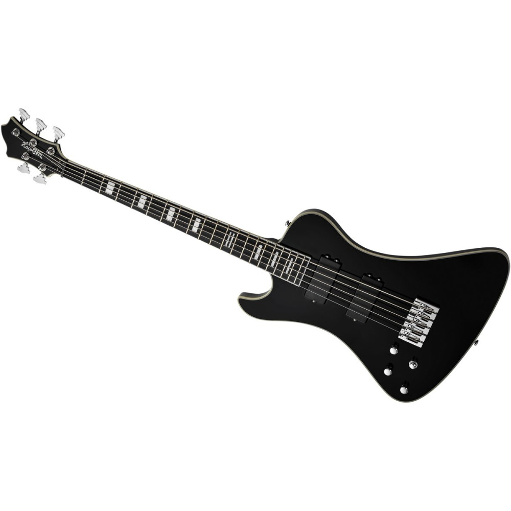 Hagstrom HSNEKROMANTLH509 Electric Bass, Nekromant 5, Black Gloss, Lefthand