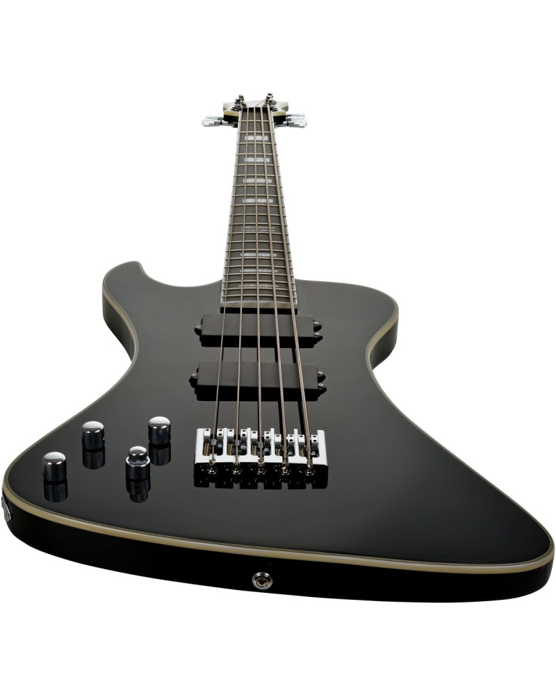 Hagstrom HSNEKROMANTLH509 Electric Bass, Nekromant 5, Black Gloss, Lefthand