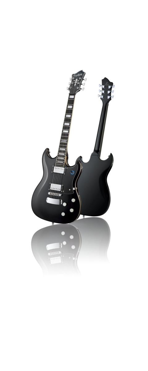 Hagstrom HSPASS09 Electric Guitar, Signature Pat Smear, Black Gloss