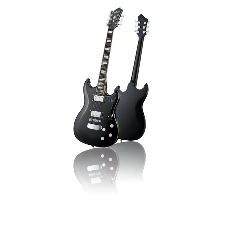 Hagstrom HSPASS09 Electric Guitar, Signature Pat Smear, Black Gloss