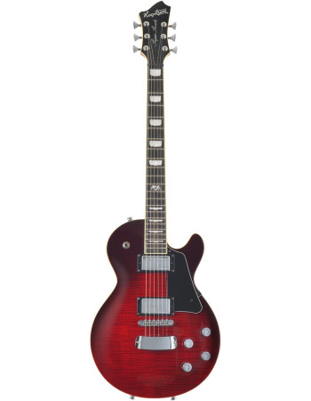 Hagstrom HSSUSWEMK329 Electric Guitar, Super Swede, Crimson Flame