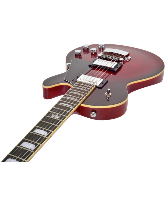 Hagstrom HSSUSWEMK329 Electric Guitar, Super Swede, Crimson Flame