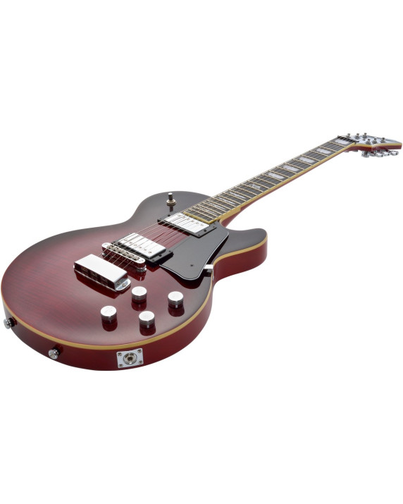 Hagstrom HSSUSWEMK329 Electric Guitar, Super Swede, Crimson Flame