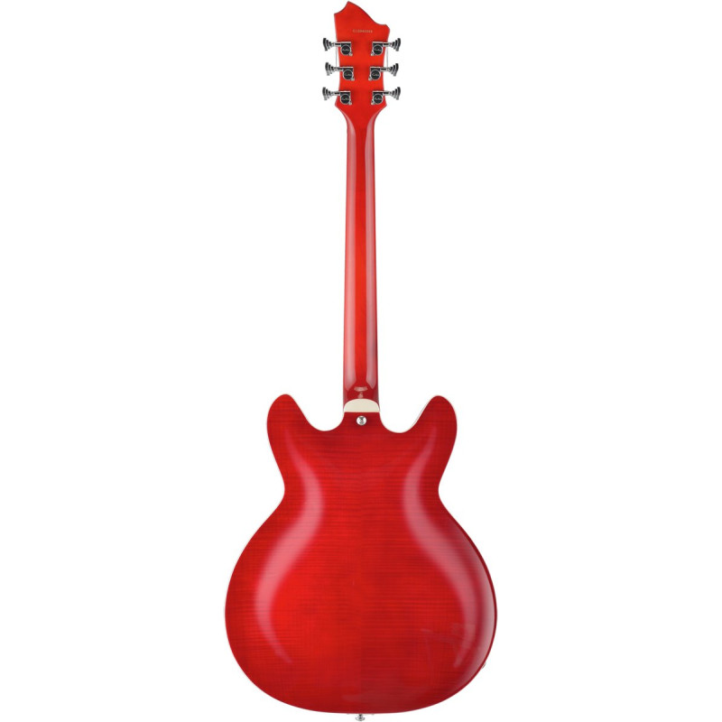 Hagstrom HSSUVIK04 Electric Guitar, Super Viking , Wild Cherry Transparent Flame