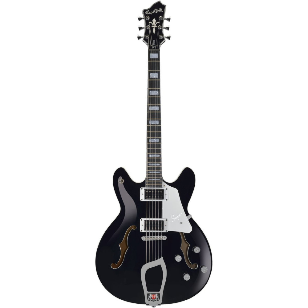 Hagstrom HSSUVIK09 Electric Guitar, Super Viking, Black Gloss