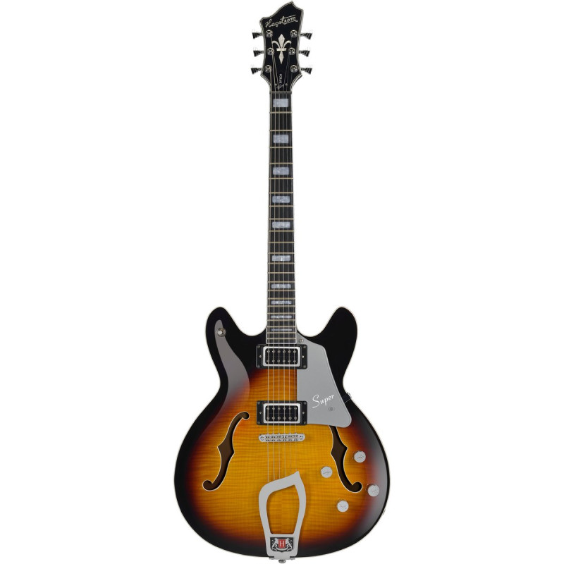 Hagstrom HSSUVIK18 Electric Guitar, Super Viking, Tobacco Sunburst