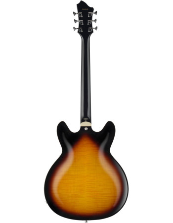 Hagstrom HSSUVIK18 Electric Guitar, Super Viking, Tobacco Sunburst