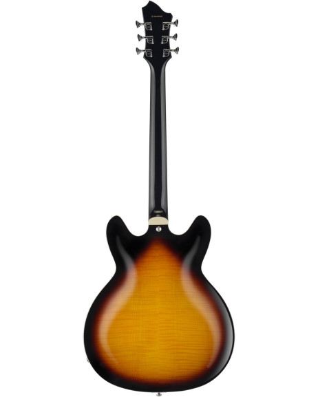 Hagstrom HSSUVIK18 Electric Guitar, Super Viking, Tobacco Sunburst