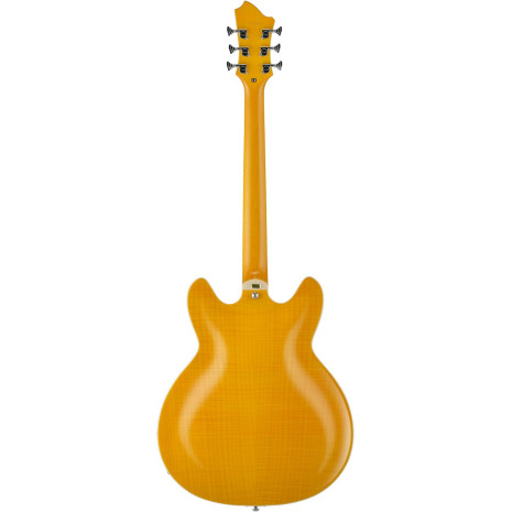 Hagstrom HSSUVIK57 Electric Guitar, Super Viking, Dandy Dandelion Flame