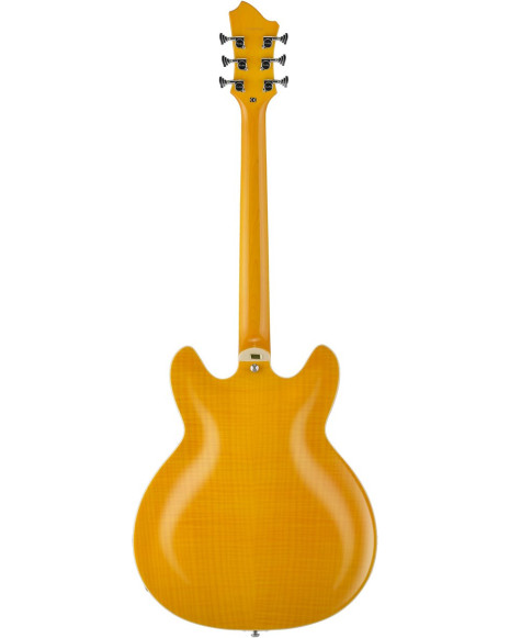Hagstrom HSSUVIK57 Electric Guitar, Super Viking, Dandy Dandelion Flame