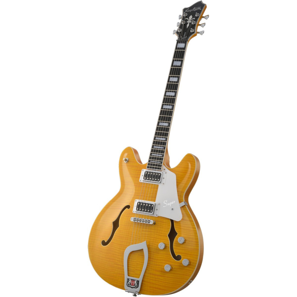 Hagstrom HSSUVIK57 Electric Guitar, Super Viking, Dandy Dandelion Flame