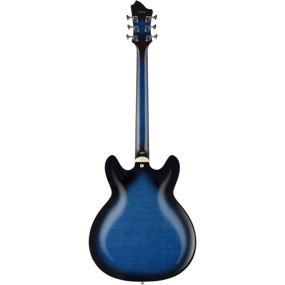 Hagstrom HSSUVIK60 Electric Guitar, Super Viking, Dark Baltic Sea Flame