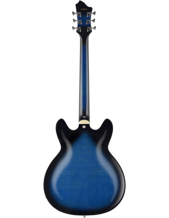 Hagstrom HSSUVIK60 Electric Guitar, Super Viking, Dark Baltic Sea Flame