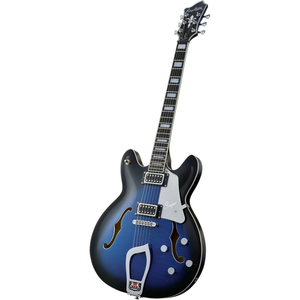 Hagstrom HSSUVIK60 Electric Guitar, Super Viking, Dark Baltic Sea Flame