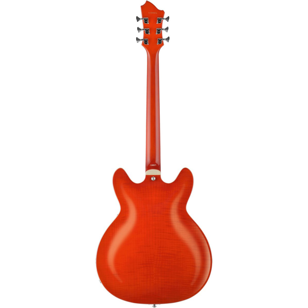 Hagstrom HSSUVIK95 Electric Guitar, Super Viking, Mandarin Flame