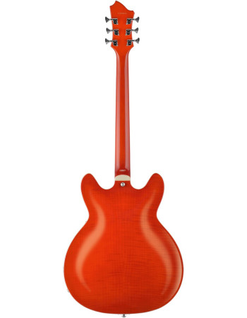Hagstrom HSSUVIK95 Electric Guitar, Super Viking, Mandarin Flame