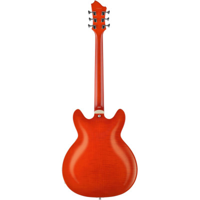 Hagstrom HSSUVIK95 Electric Guitar, Super Viking, Mandarin Flame